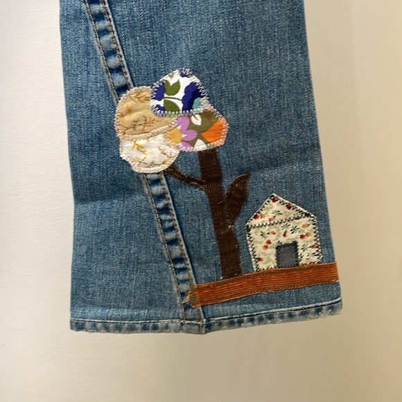 True Religion - Low Rise Flared Y2K Ashbury Pathwork Hippie Jeans Blue - 27 - Picture 7 of 14